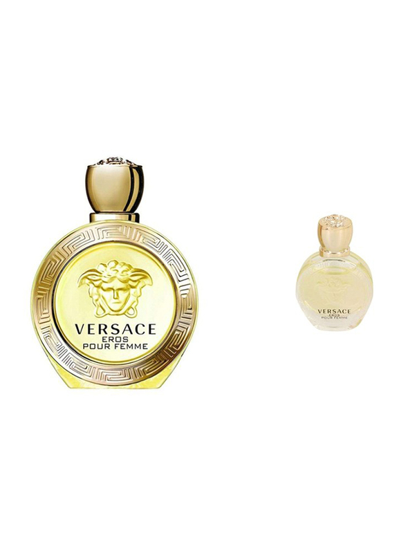 Versace 2-Piece Eros Perfume Set for Women, 100ml EDT, 5ml EDT