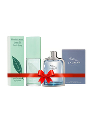 Elizabeth Arden Perfume 100ml EDT for Women with Jaguar Blue Perfume 100ml EDT for Men Set