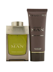 Bvlgari 3-Piece Man Wood Essence Gift Set for Men, EDP 100ml, 100ml Aftershave Balm, 1 Pouch