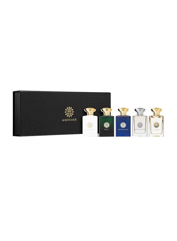 

Amouage 5-Piece Mini Perfume Set for Men, Gold 7.5ml EDP Perfume, Reflection 7.5ml EDP Perfume, Epic 7.5ml EDP Perfume, Honour 7.5ml EDP Perfume, Interlude 7.5ml EDP Perfume