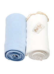 Bebitza Antibacterial Baby Wraps, 2 Pack, Blue/Cream