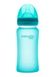 Everyday Baby Glass Heat Sensing Baby Bottle, 240ml, Turquoise