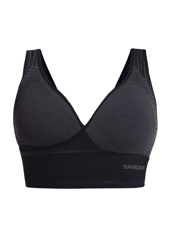 

Sankom Patent Classic Bra for Back Support, Black, S/M