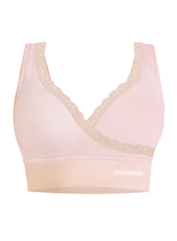 

Sankom Patent Premium Bra with Lace, Beige, M/L