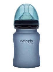 Everyday Baby Glass Heat Sensing Baby Bottle, 150ml, Blueberry