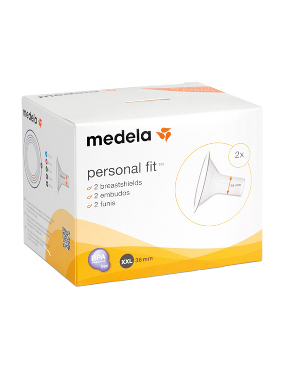 Medela PersonalFit Breast Shield, 36mm, 2 Pieces, XXL, Clear