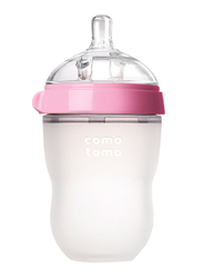 Comotomo Natural Feel Baby Bottle, Single Pack, 250ml, Pink/Clear