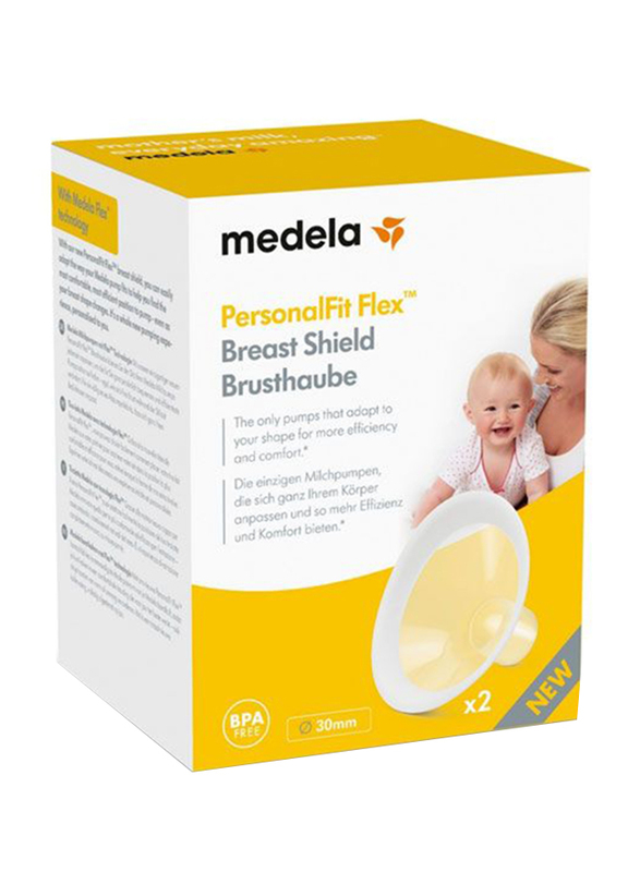 Medela New Personal Fit Flex Breast Shield, 2 Pieces, Large, Clear