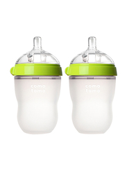 Comotomo Natural Feel Baby Bottle, Double Pack, 250ml, Pink/Clear