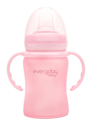 Everyday Baby Glass Sippy Cup Shatter Protected, 150ml, Rose Pink