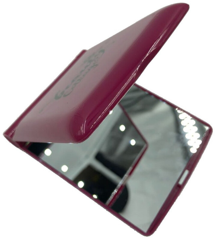 Beauty Cottage Led Lighted Pocket Makeup Mirror, Dark Red