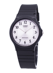 Casio Analog Wrist Watch for Men with Resin Band, Water Resistant, MQ-24-7B3LDF, Black-White