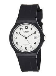 Casio Youth Analog Watch for Men with Resin Band, Water Resistant, MW-59-7BVDF, Black-White