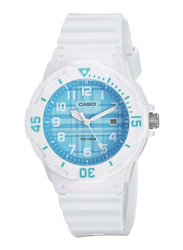 Casio Analog Watch for Women with Resin Band, Water Resistant, LRW-200H-2C, White-Blue