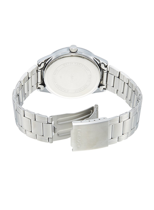 Casio Enticer Analog Watch for Men with Stainless Steel Band, Water Resistance, MTP-V005D-7B, Silver
