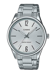 Casio Enticer Analog Watch for Men with Stainless Steel Band, Water Resistance, MTP-V005D-7B, Silver