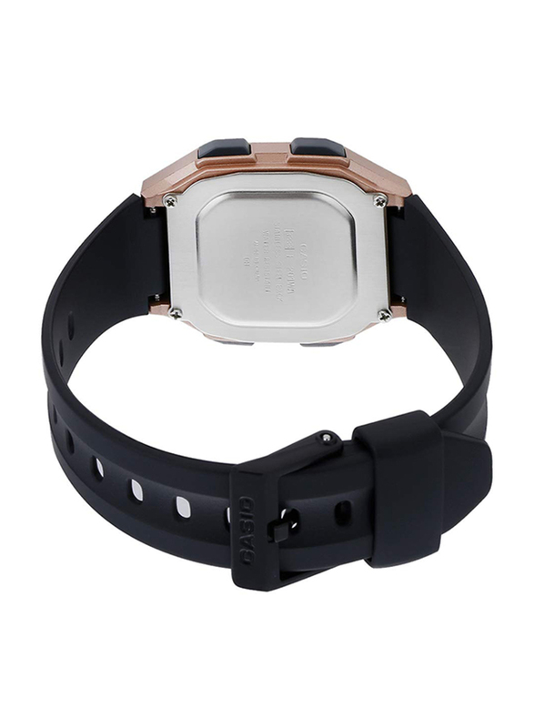 Casio Youth Digital Unisex Watch with Resin Band, Water Resistant, F-201WAM-5AVEF, Black-Pink