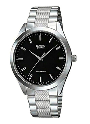 Casio Enticer Analog Radiant Quartz Watch for Men with Stainless Steel Band, Water Resistant, MTP-1274D-1ADF, Silver-Black
