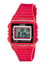 Casio Youth Digital Watch for Men with Resin Band, Water Resistant, W-215H-4AVDF, Pink-Black