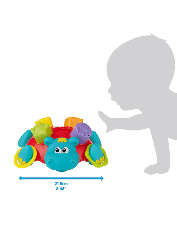 Playgro Sort N Stack Floating Hippo Bath Toy for Kids, Blue/Yellow/Green/Purple