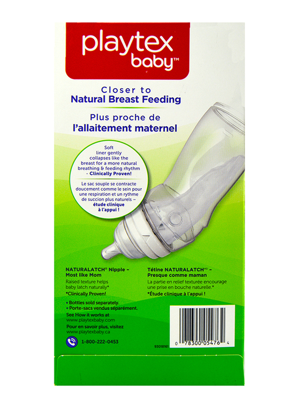 Playtex Anti-Colic Drop-Ins Liners, 236-300ml, 50 Pieces, Clear