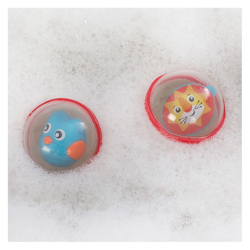 Playgro Bobbing Bath Balls for Kids, Clear/Red/Orange