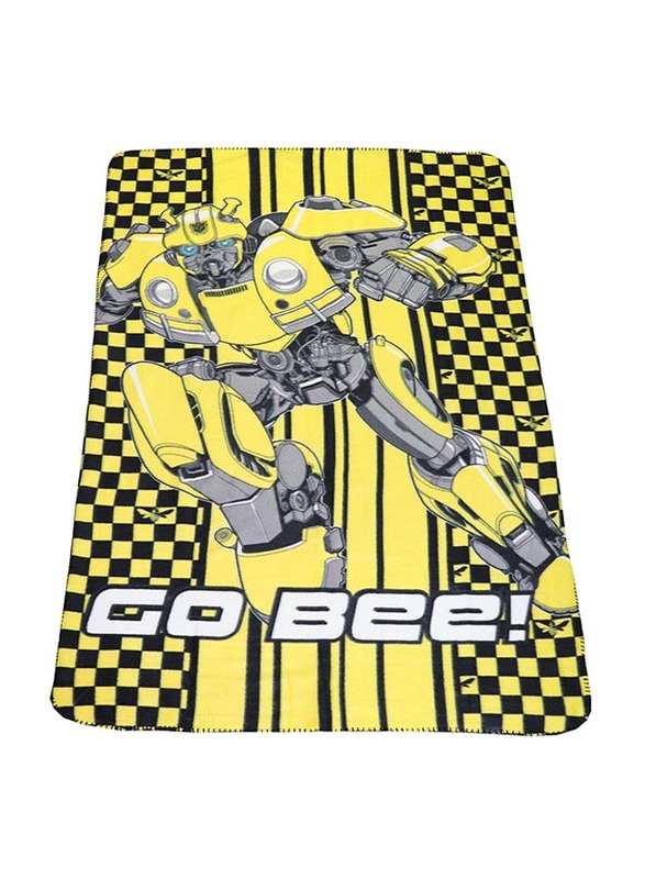 Hasbro Transformers Polar Fleece Lightweight Warm Blanket, 100 x 150cm, Yellow