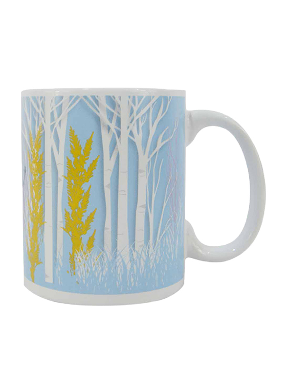Disney Frozen II Movie Can Shape Ceramic Mug for Girls, 300ml, White/Yellow/Blue/Purple