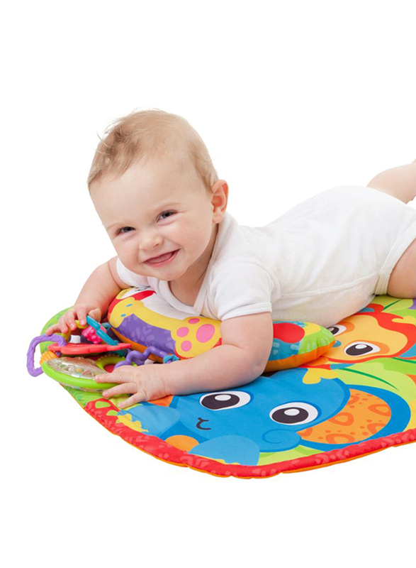 Playgro Zoo Play Time Tummy Time Mat and Pillow, Multicolour