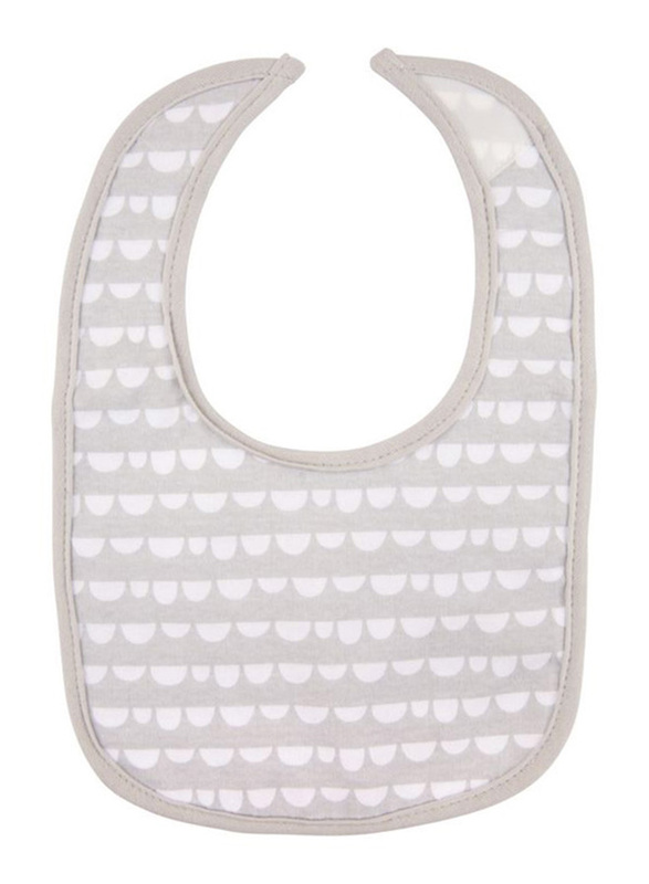 Playgro Baby Loves Playgro Bibs with PVC Bag, 2 Pieces, Scallop Grey