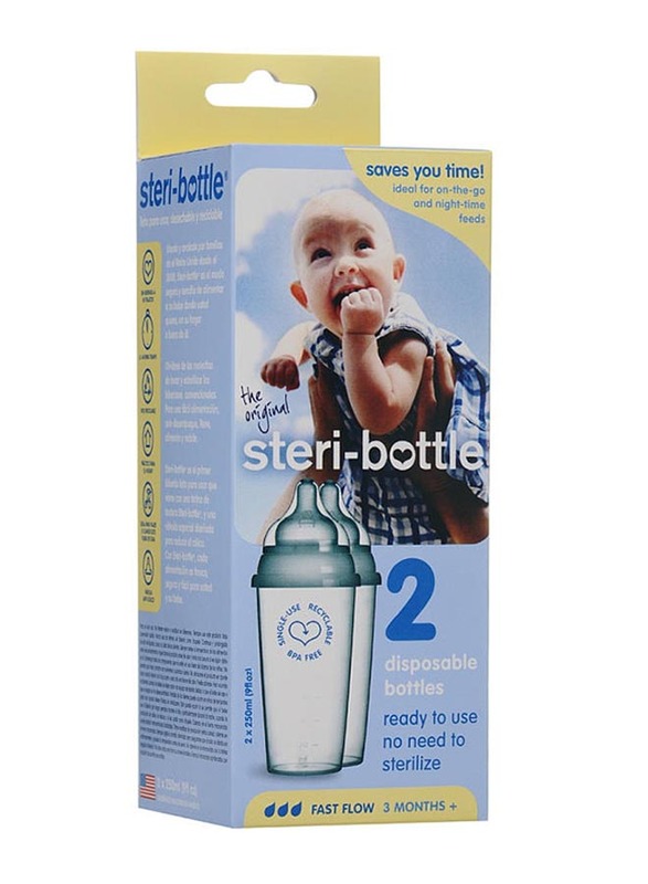 

Steribottle Ready To Use Disposable Bottles, Pack Of 2, Clear