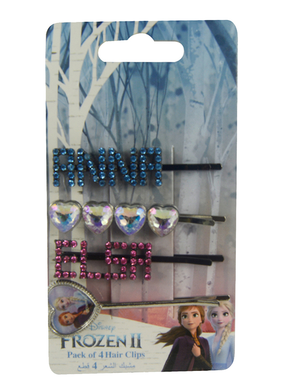 

Disney Frozen II Hair Clips Set for Girls, 4-Pieces, Blue/Red