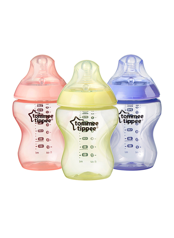 

Tommee Tippee Closer to Nature Feeding Bottle, 260ml x3, Multicolour