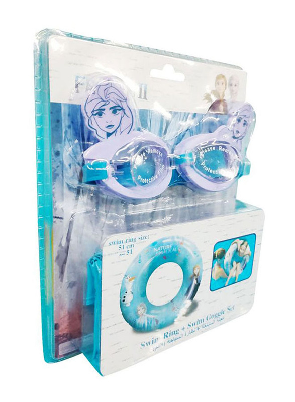 

Disney Frozen II Printed Kids Swim Ring + 3D Swim Goggle Set, 2 Piece, Multicolour