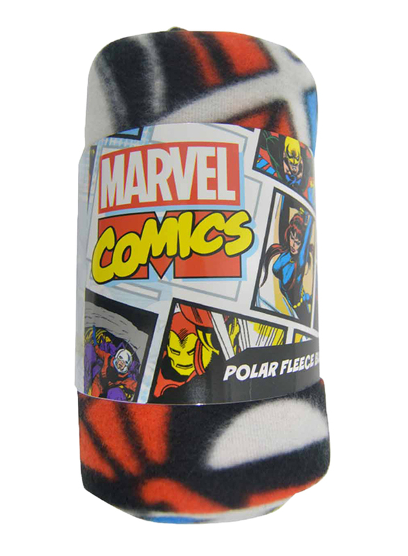 Marvel Comics Avenger Lightweight Warm Polar Fleece Blanket, 100 x 150cm, Multicolor