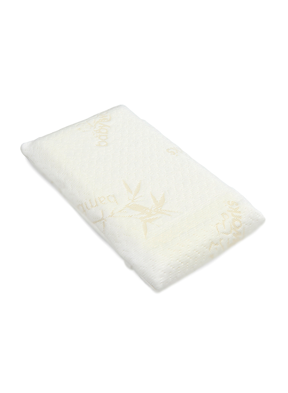 Babyworks Toddler Pillow, with Removable Bamboo Pillowcase, White