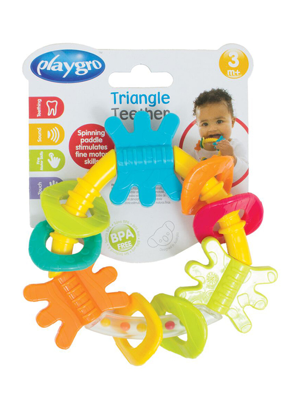 Playgro Gn New Design Triangle Rattle, Multicolour