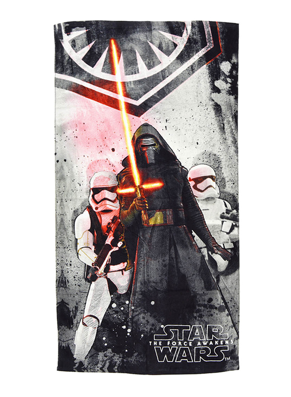 Lucas Star Wars Beach Bath Towel for Boys, 70 x 140cm, White/Black