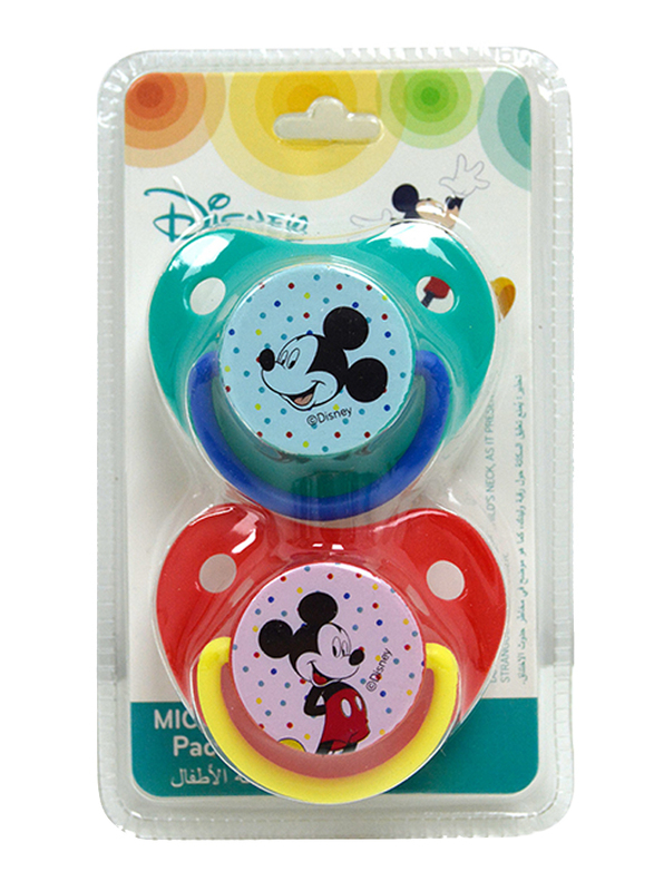Disney Fun Style Baby Soother Pacifier, 0+ Months, 2 Pieces, Mickey Mouse, Multicolor