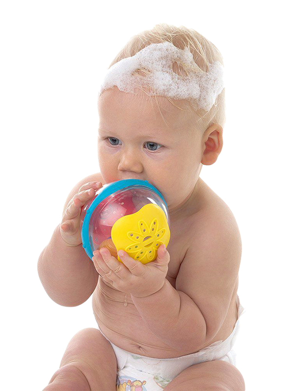 Playgro Floating Bath Ball Baby Toy for Babies, Yellow/White/Blue/Red