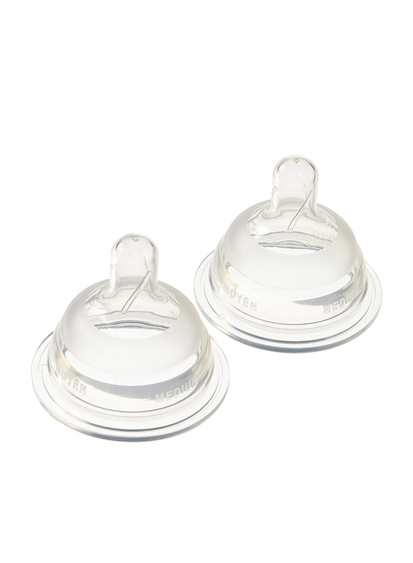 Playtex NaturaLatch Medium Flow Nipple, 2 Pieces, Clear