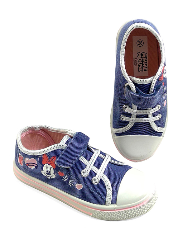 Disney Minnie Mouse Glitter Jeans Sneakers for Girls, 28 EU, Blue