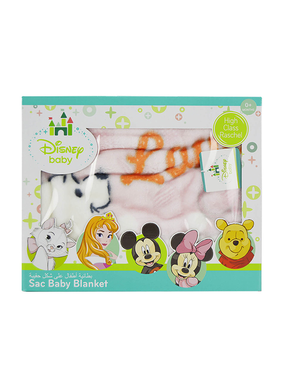 Disney Winnie The Pooh Baby Sac Wrap Zipper Swaddling Blankets for New Born, 80 x 90cm, Pink