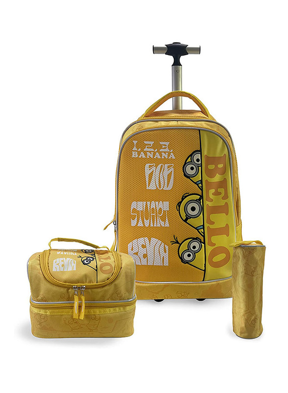 

Universal 20inch Minions Bello Banana 3 in 1 Premium Trolley Set for Kids, with Trolley, Lunch Bag & Pencil Case, TBT22MNBBP9001, Multicolour