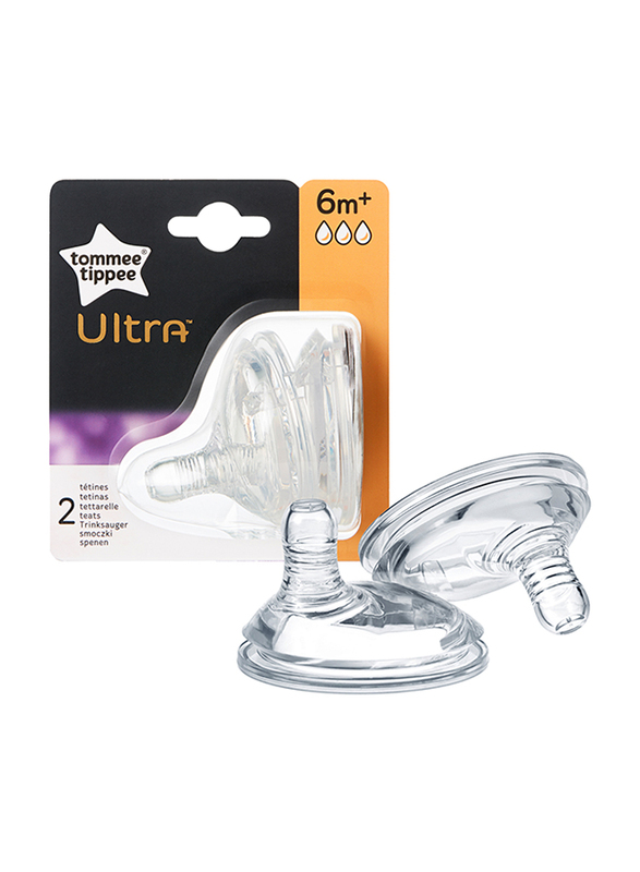 

Tommee Tippee Ultra Fast Flow Teats Unisex, Clear