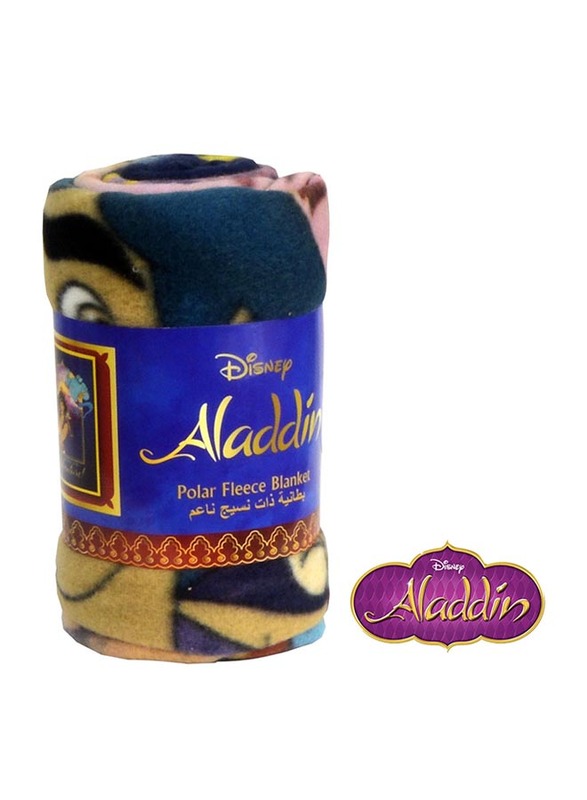 Disney Aladdin Polar Fleece Lightweight Warm Blanket, 100 x 150cm, Navy Blue
