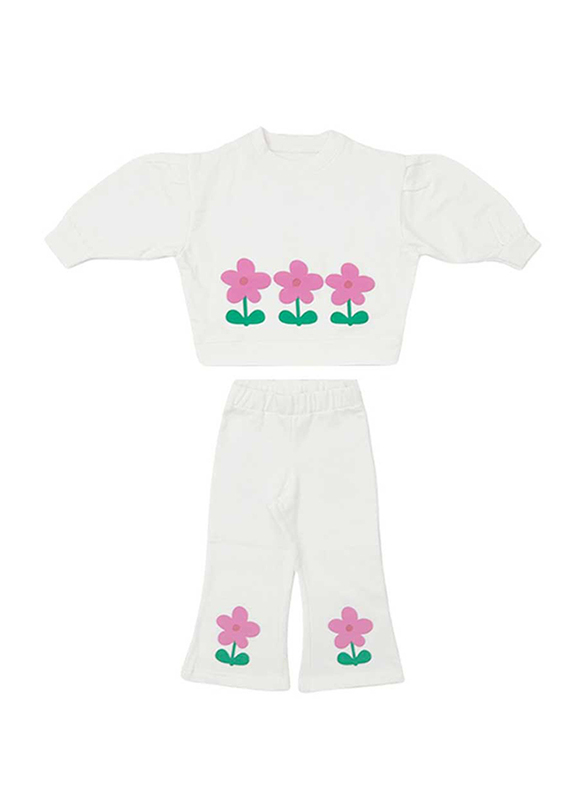 

Aiko Sweat Top & Wide Leg pant Set, FP9-2, 6-7 Years, White