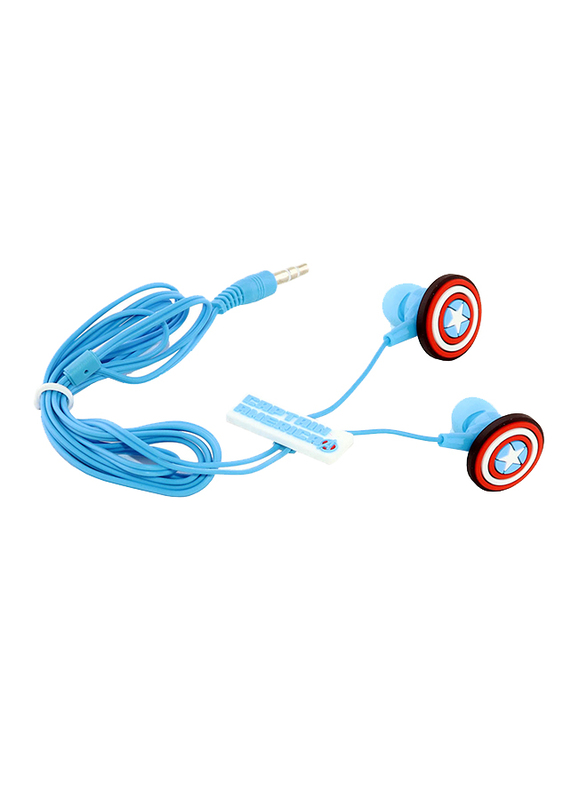 

Marvel Avengers Captain America 3.5mm Jack In-Ear Earphones, Blue