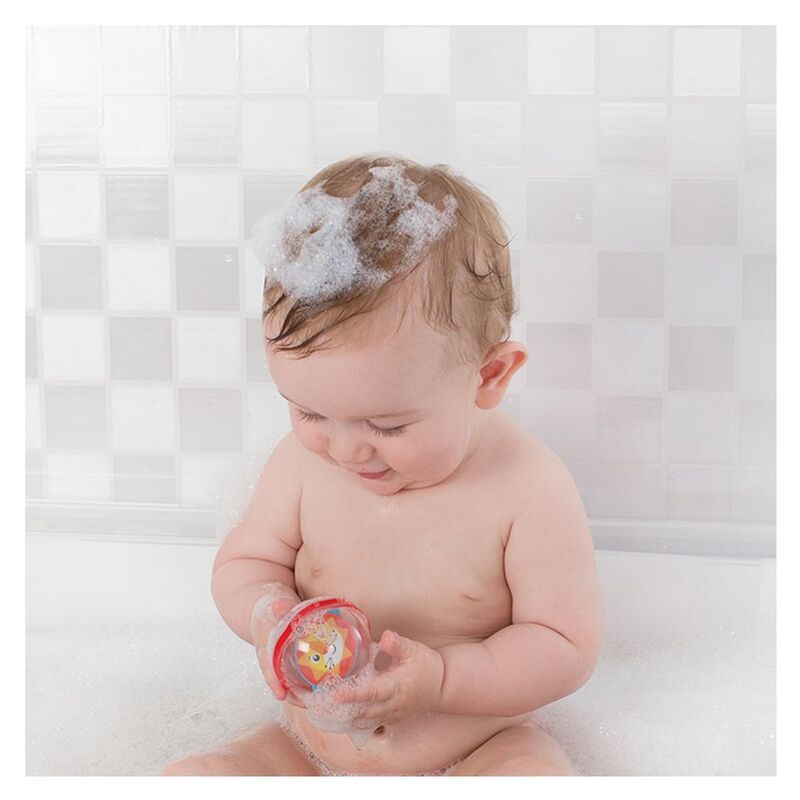 Playgro Bobbing Bath Balls for Kids, Clear/Red/Orange