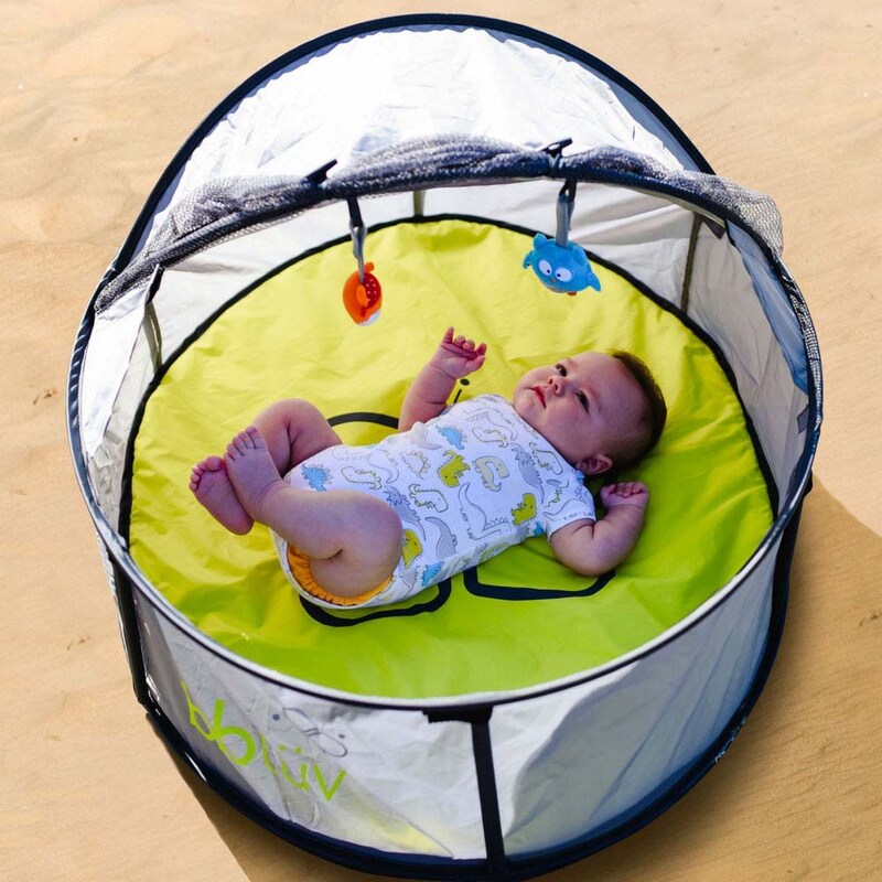 BBLuv Nindo Mini 2 in 1 Travel Bed & Play Tent, Green/Black